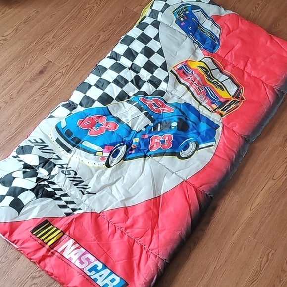 Vintage 90s Nascar Official Racecar Grand Prix Children's Sleeping Bag 30"x54" - Picture 13 of 17